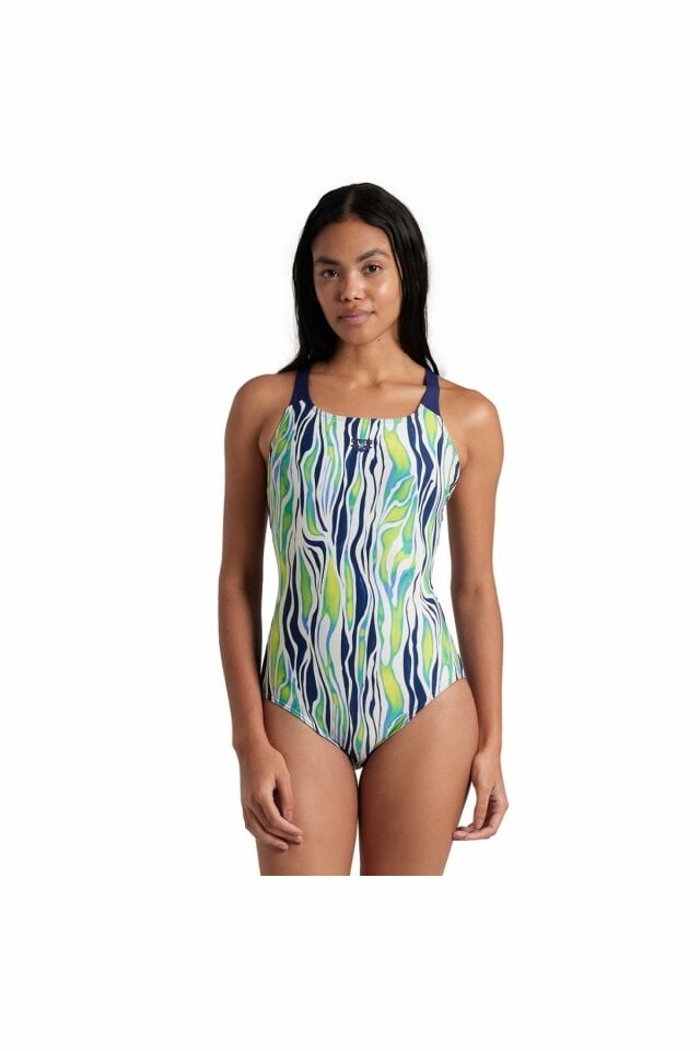 Arena Women's Zebra Stripes Swim Pro Back Swimsuit Bayan Yüzücü Mayo 38 Beden Lacivert 007217157-38