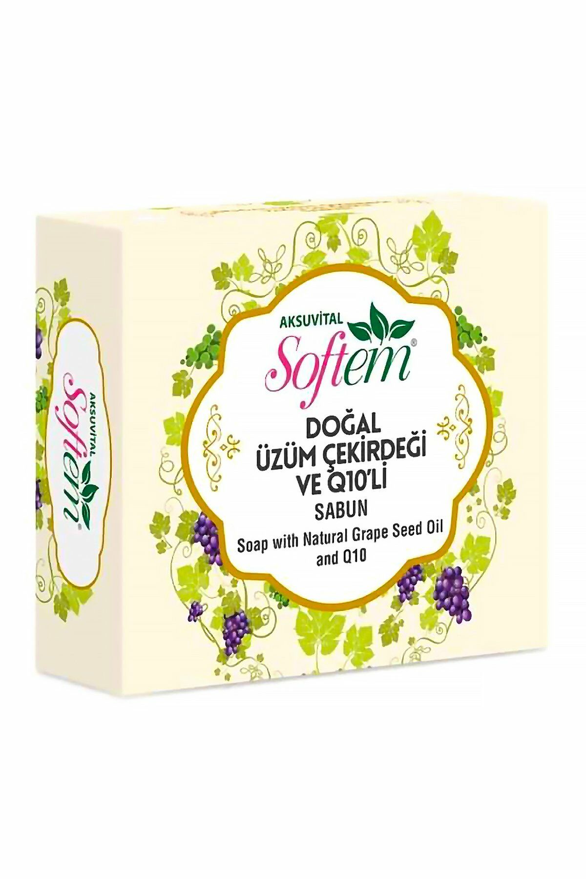 AksuVital Softem Doğal Üzüm Çekirdeği ve Q10li Sabun 130g