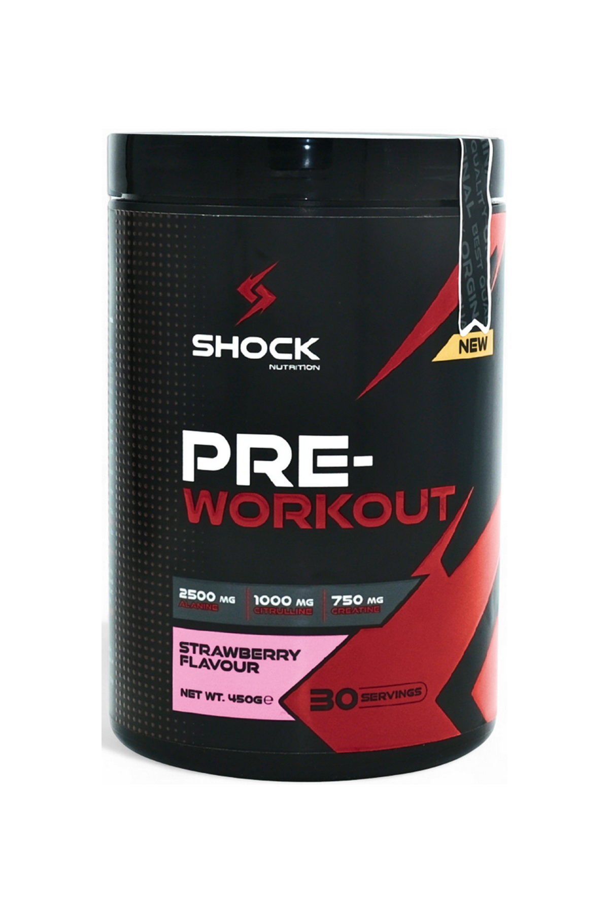 Shock Nutrition Pre Workout Çilek Aromalı 450g 30 Servis