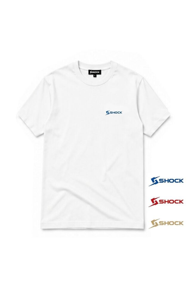 Shock Sportswear (Büyük Beden) Günlük Spor Tişört Beyaz Beden (M) Gold Logo