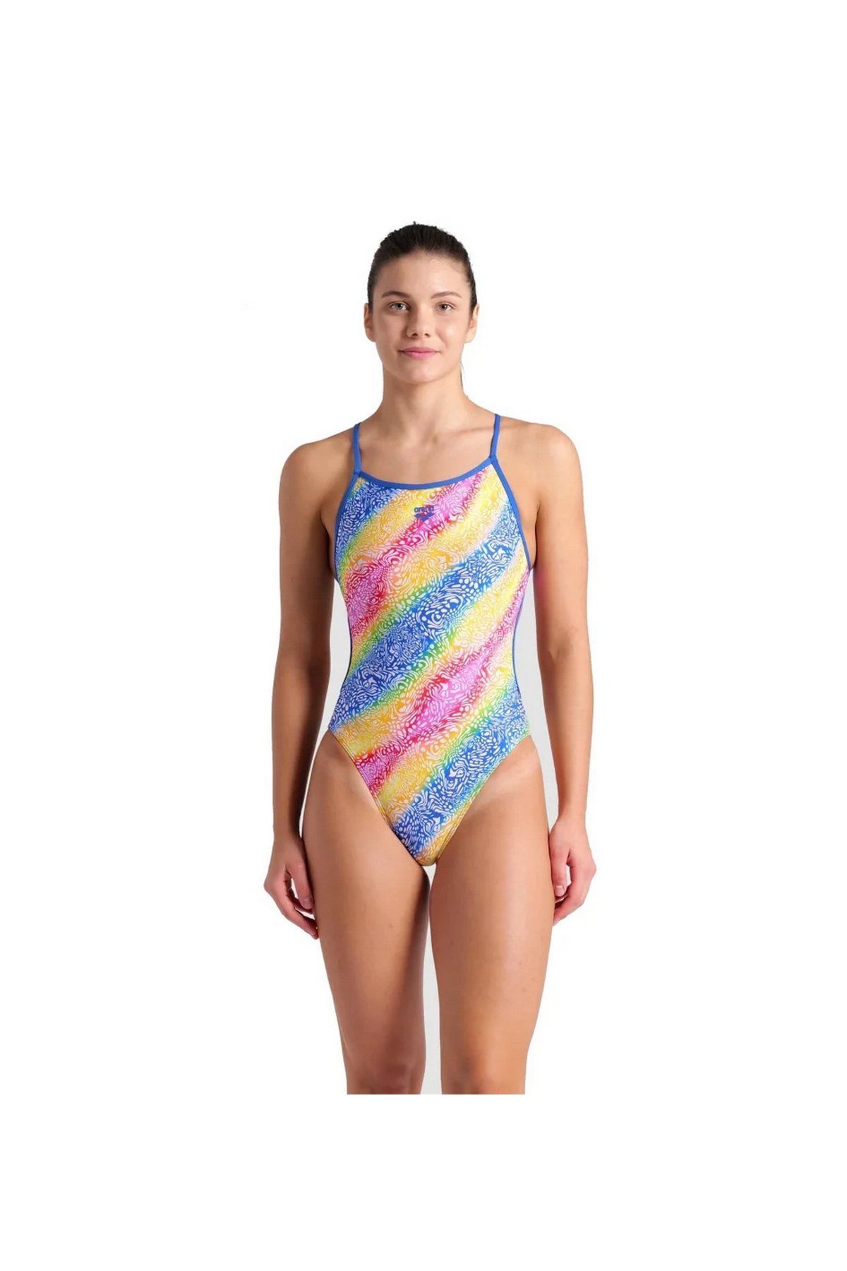 Arena Women's Arena Swimsuit Lace Back Printed Bayan Yüzücü Mayo Çok Renkli 008692850 32