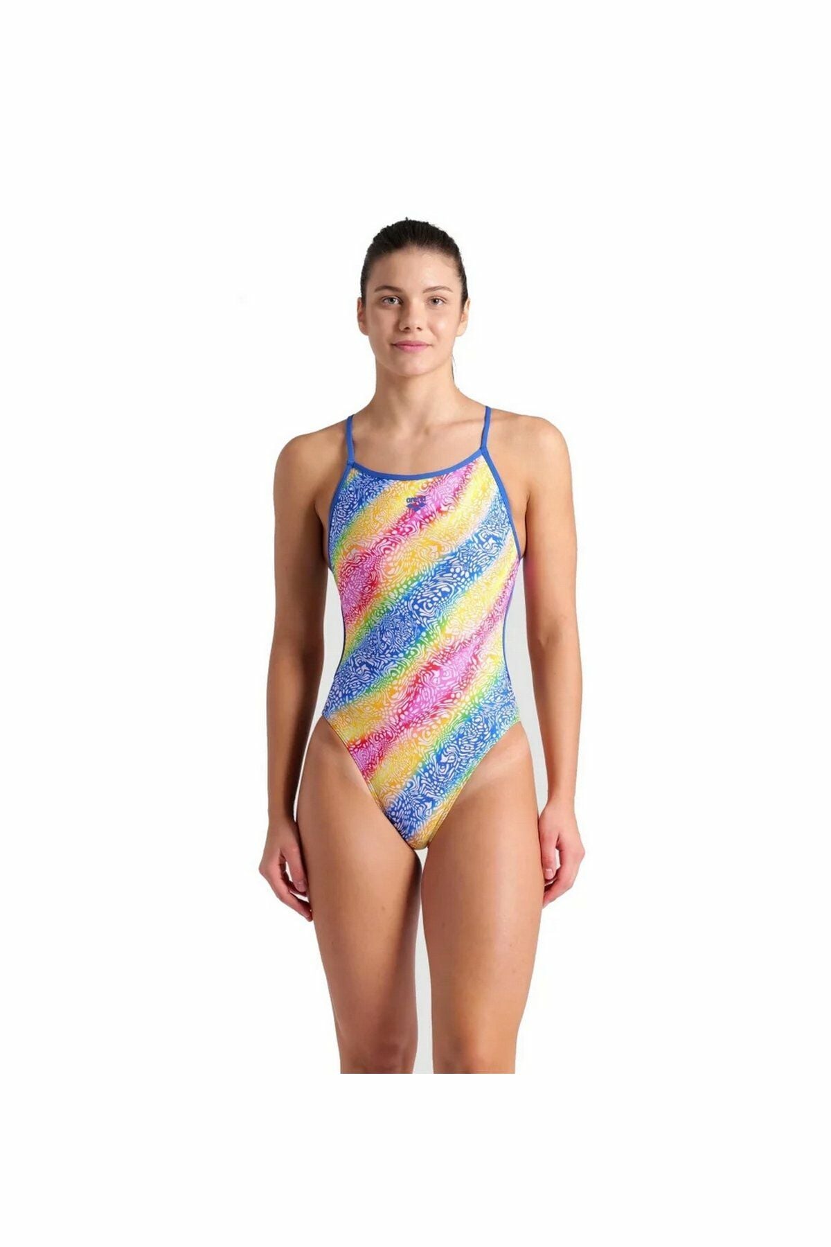 Arena Women's Arena Swimsuit Lace Back Printed Bayan Yüzücü Mayo Çok Renkli 008692850 38