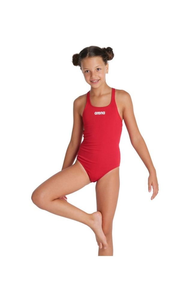 Arena Girl's Team Swimsuit Swim Pro Solid Kız Çocuk Yüzücü Mayo Kırmızı 004762450
