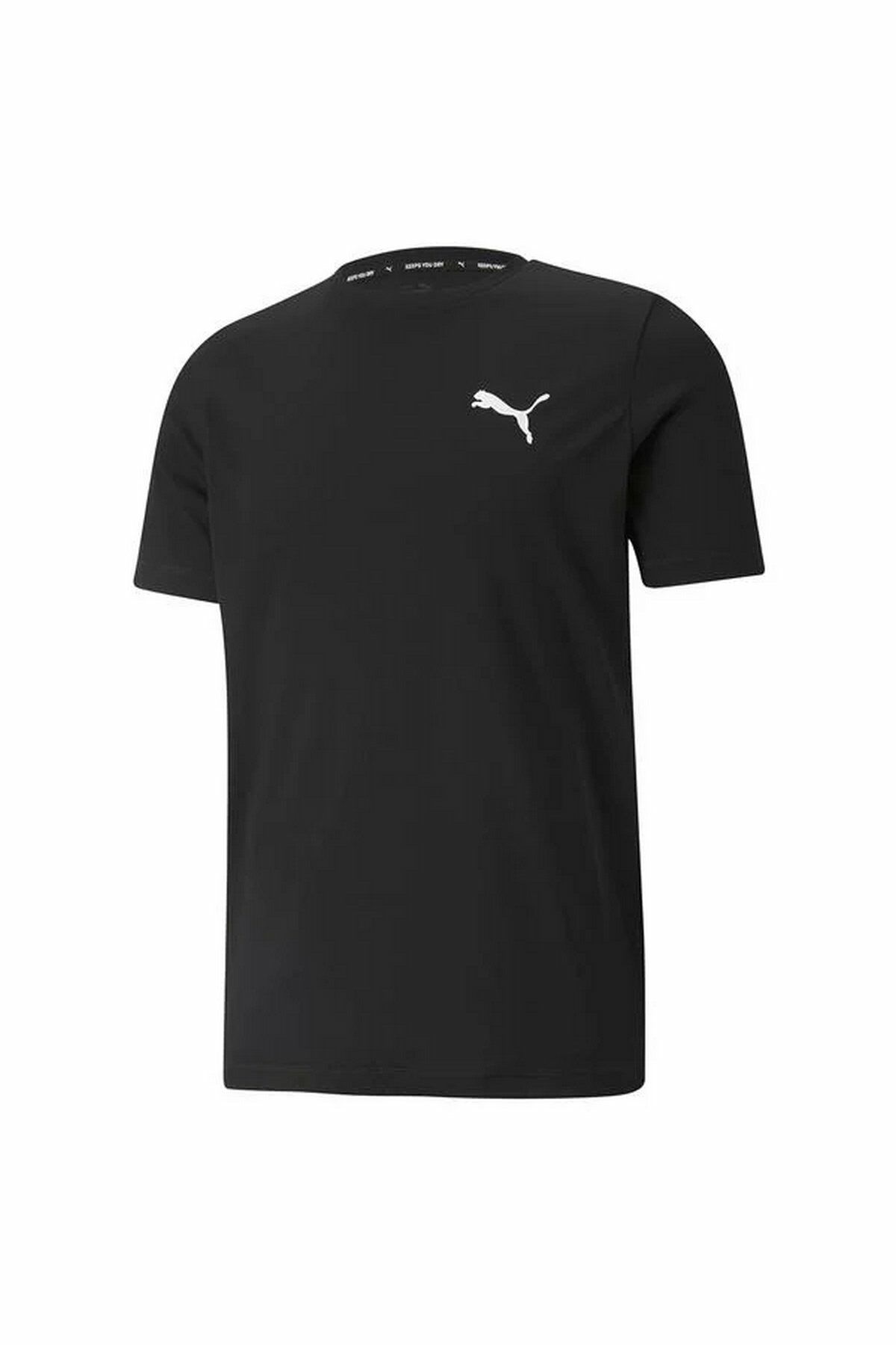 Puma Active Small Logo Tee Black Erkek Tişört Siyah 58672501 L