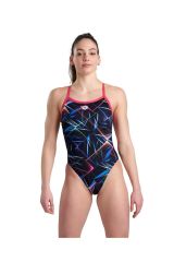 Arena Women's SwimSuit Challenge Back Allover Bayan Yüzücü Mayo Desenli Siyah 005557550 40