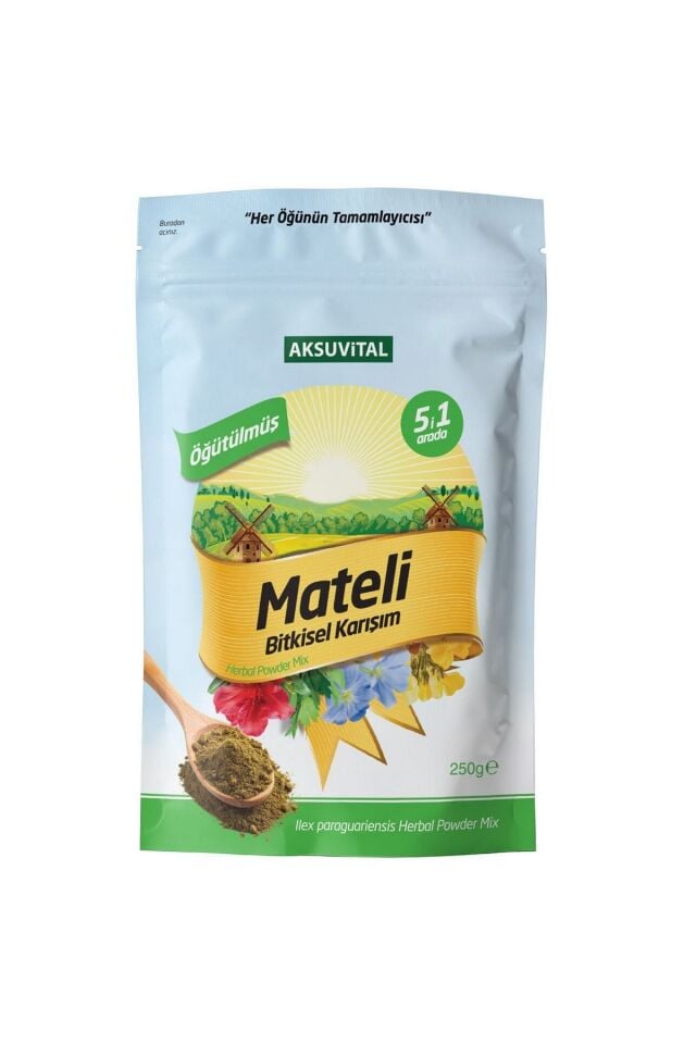 AksuVital Öğütülmüş Mateli Toz Bitkisel Karışım Doypack 250g
