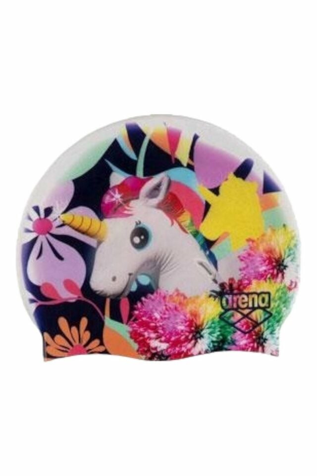 Arena Hd Cap Unisex Silikon Yüzücü Bonesi Beyaz/Desenli 005572229