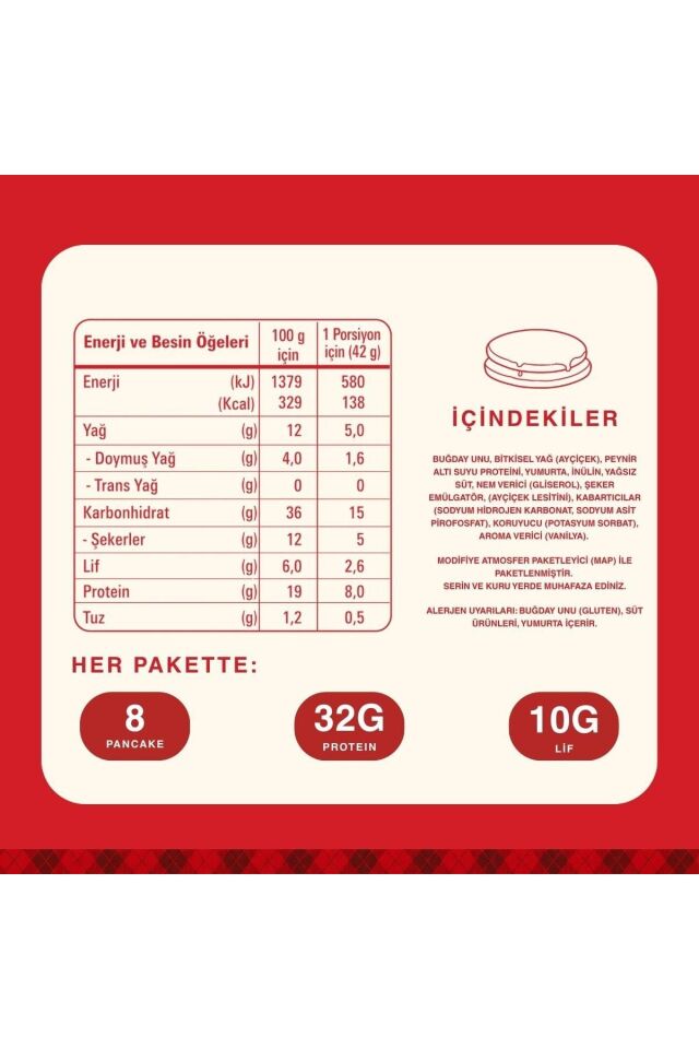 Bite & More Kahvaltılık Protein Pankek 168g (8'li Paket)