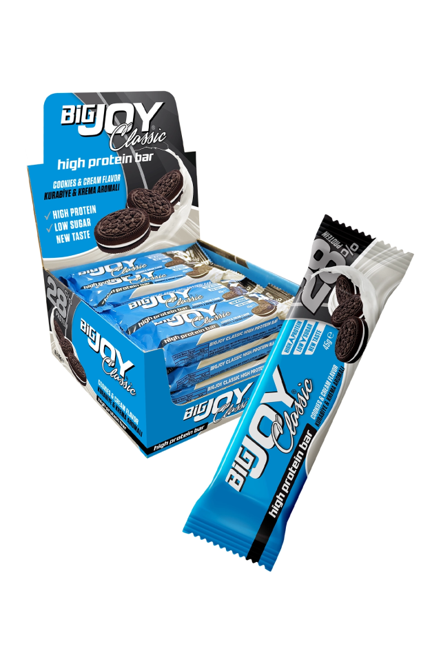 BigJoy Classic High Protein Bar Cookies & Cream 45g x 16 Adet