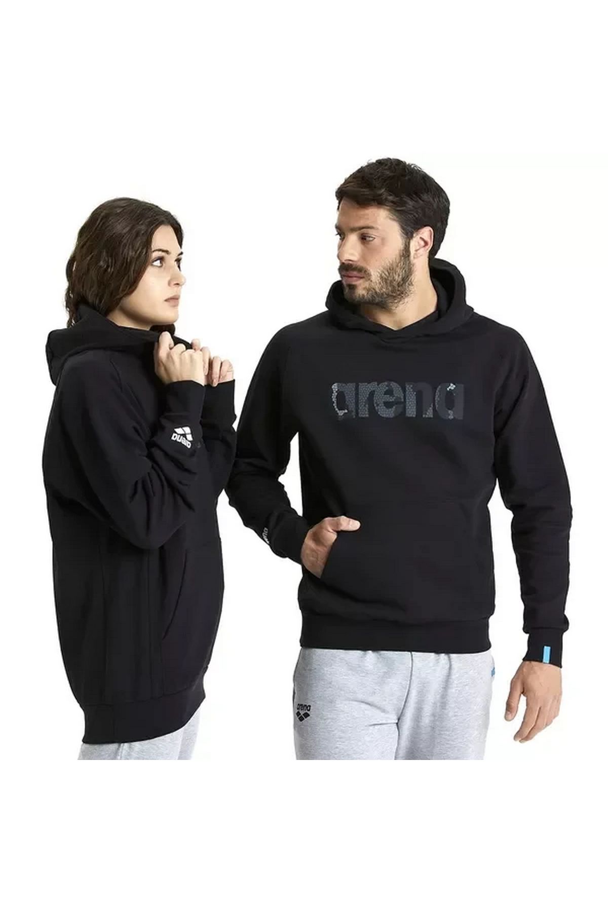 Arena Hooded Sweat Logo Unisex Günlük Stil Sweatshirt Siyah 005335500