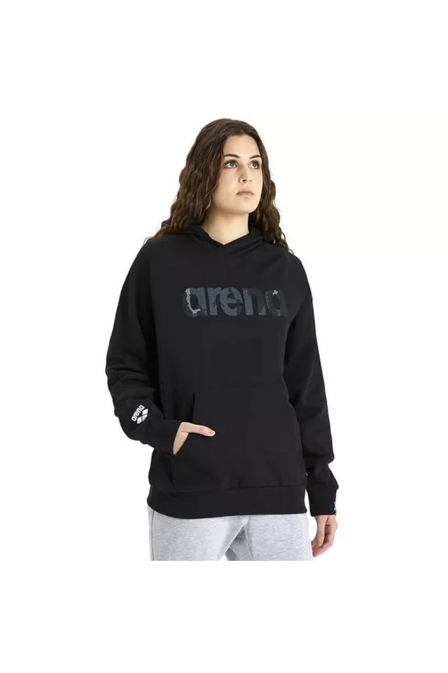 Arena Hooded Sweat Logo Unisex Günlük Stil Sweatshirt Siyah 005335500