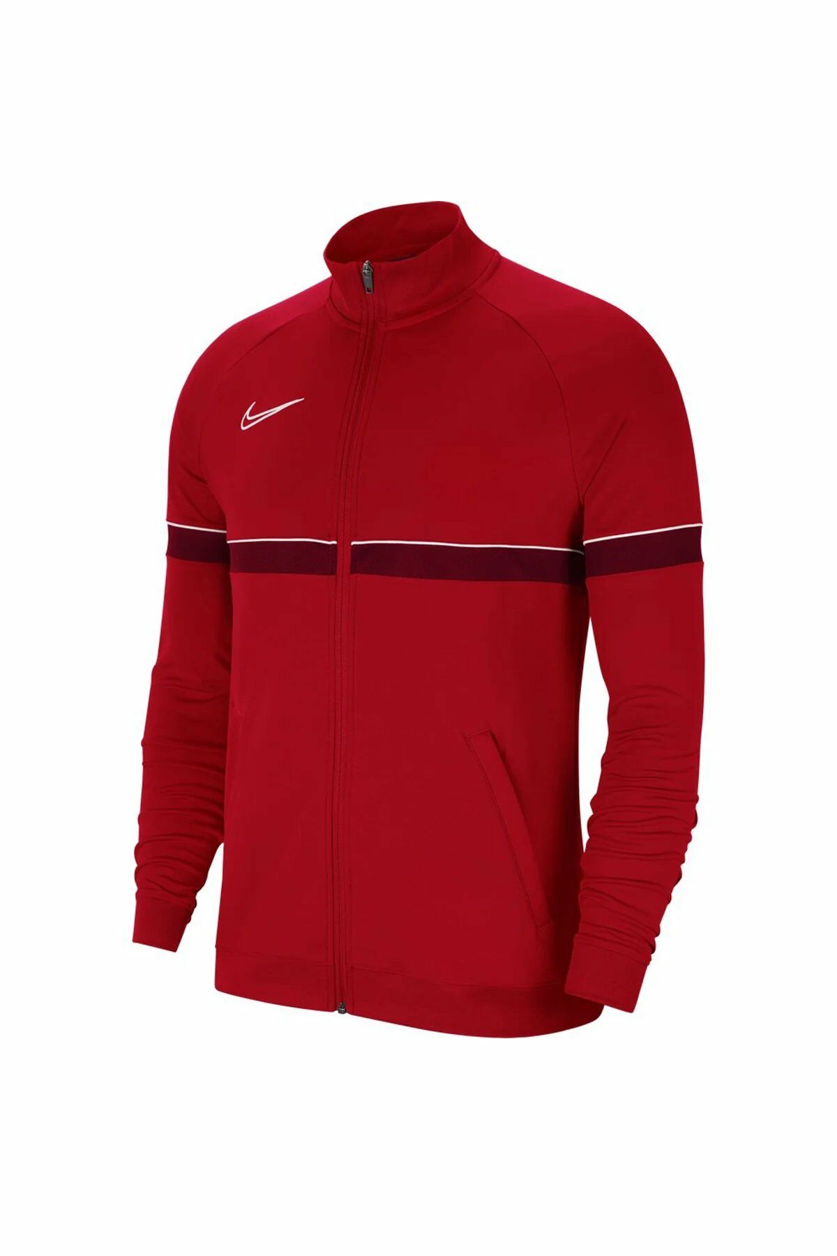 Nike Dri-Fit Academy 21 Kırmızı Track Jacket Tam Fermuarlı Futbol Ceketi CW6113-657 M