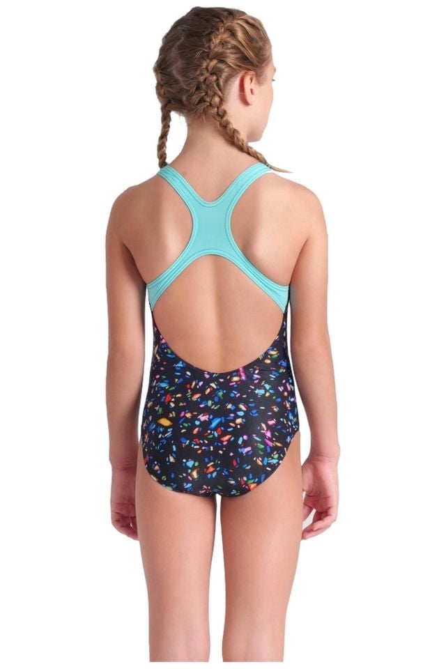 Arena Girl's Arena Confetti Swimsuit Swim Pro Back Kız Çocuk Yüzücü Mayo Siyah 009089550
