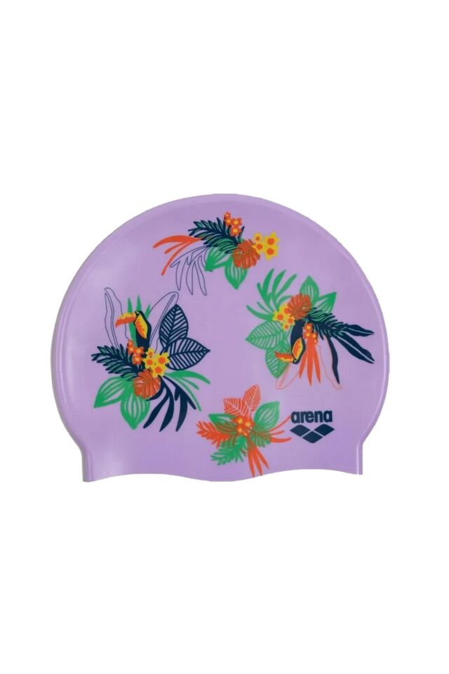 Arena Print Junior Unisex Çocuk Desenli Yüzücü Bone Lila 94171233