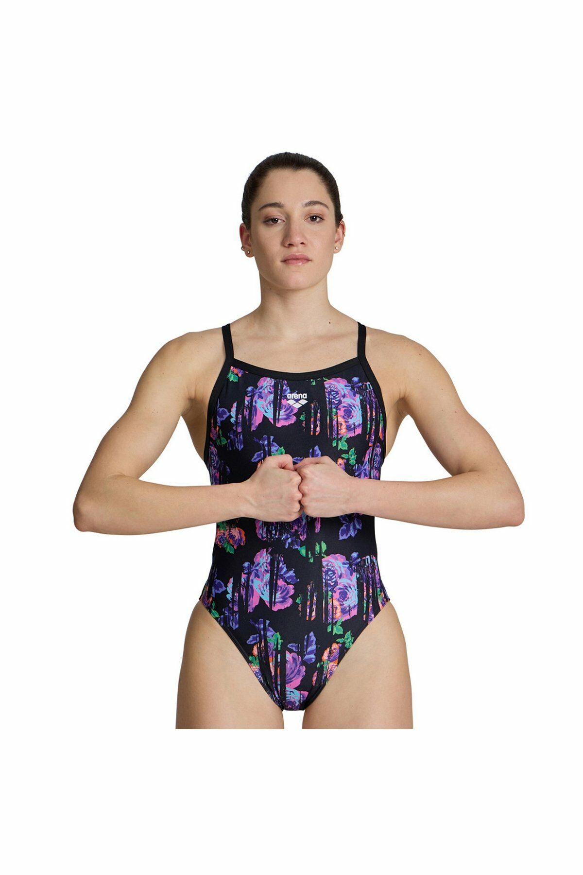 Arena Women's Rose Texture Swimsuit Xcross Back Bayan Yüzücü Mayo 38 Beden Renkli 006641505-38