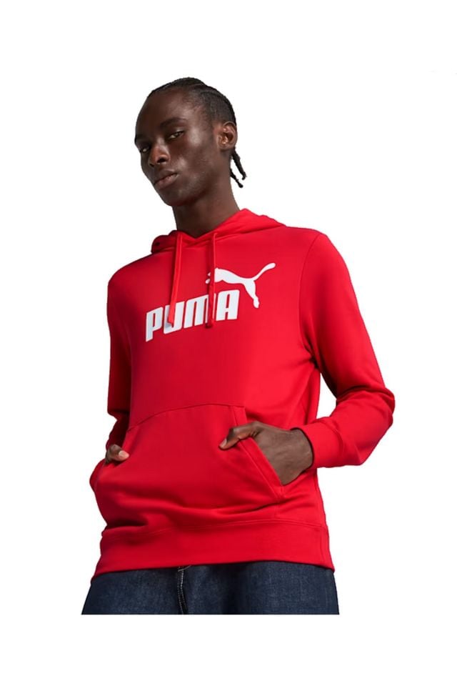 Puma Essentials No. 1 Logo Big Kids Hoodie Erkek Kapüşonlu Sweatshirt Kırmızı 68257211