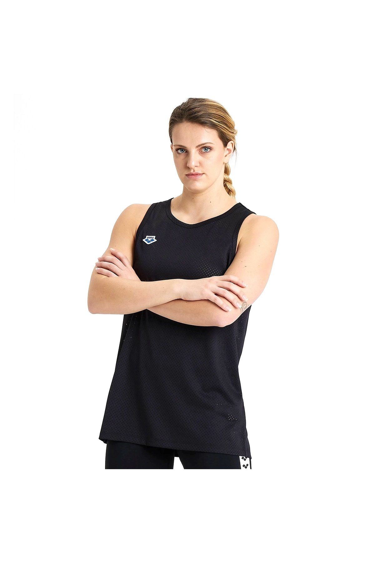Arena Icons Tank Top Mesh Bayan Günlük Stil Tişört Siyah 005107552 L