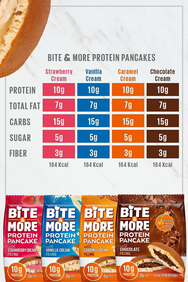 Bite & More Protein Pancake Vanilla Cream 50g x 12 Adet