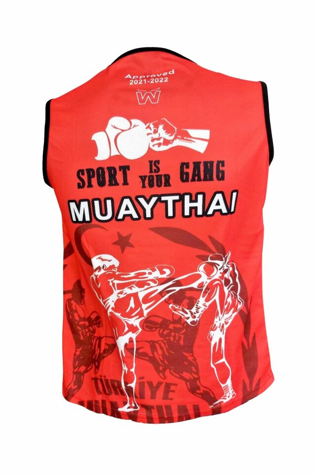 Whiteface Muay Thai Müsabaka Atlet Kırmızı 3XL