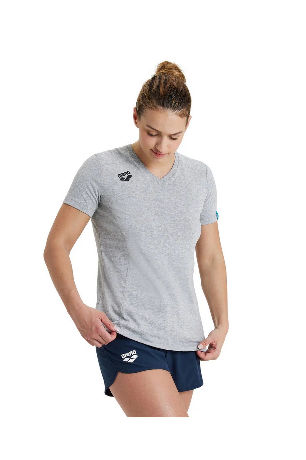 Arena Women's Team T-shirt Panel Bayan Günlük Stil Tişört Gri 004892550