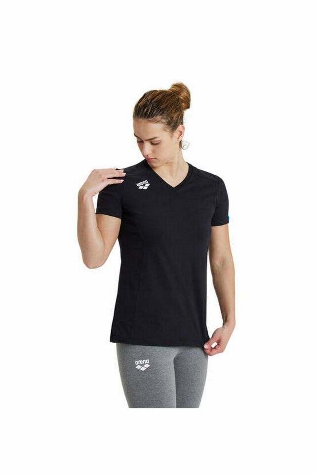 Arena Women's Team T-shirt Panel Bayan Günlük Stil Tişört Siyah 004892500 L