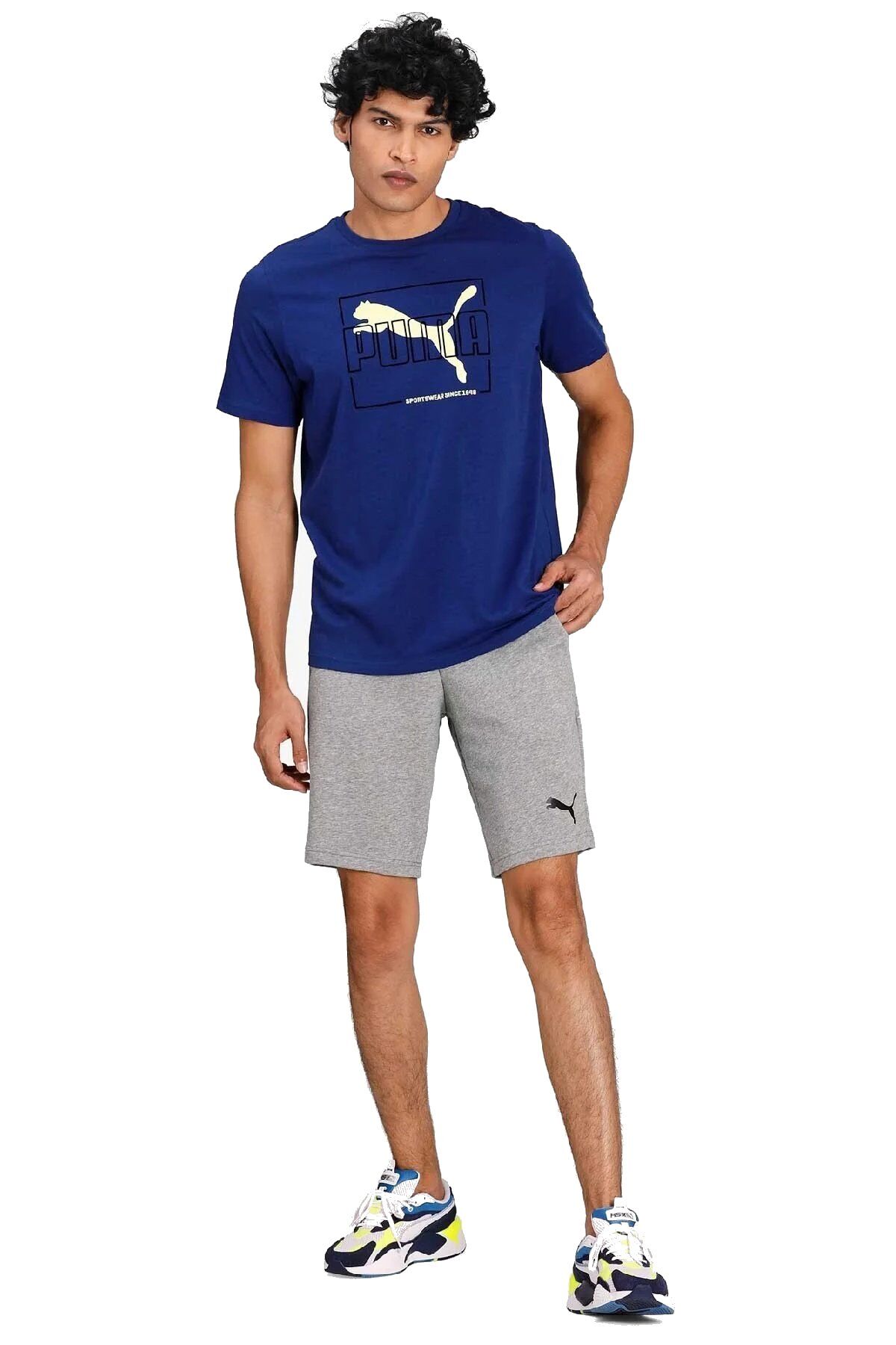 Puma ESS Shorts 10'' Medium Gray Heather Cat Erkek Günlük Spor Şort Gri 58670953 M