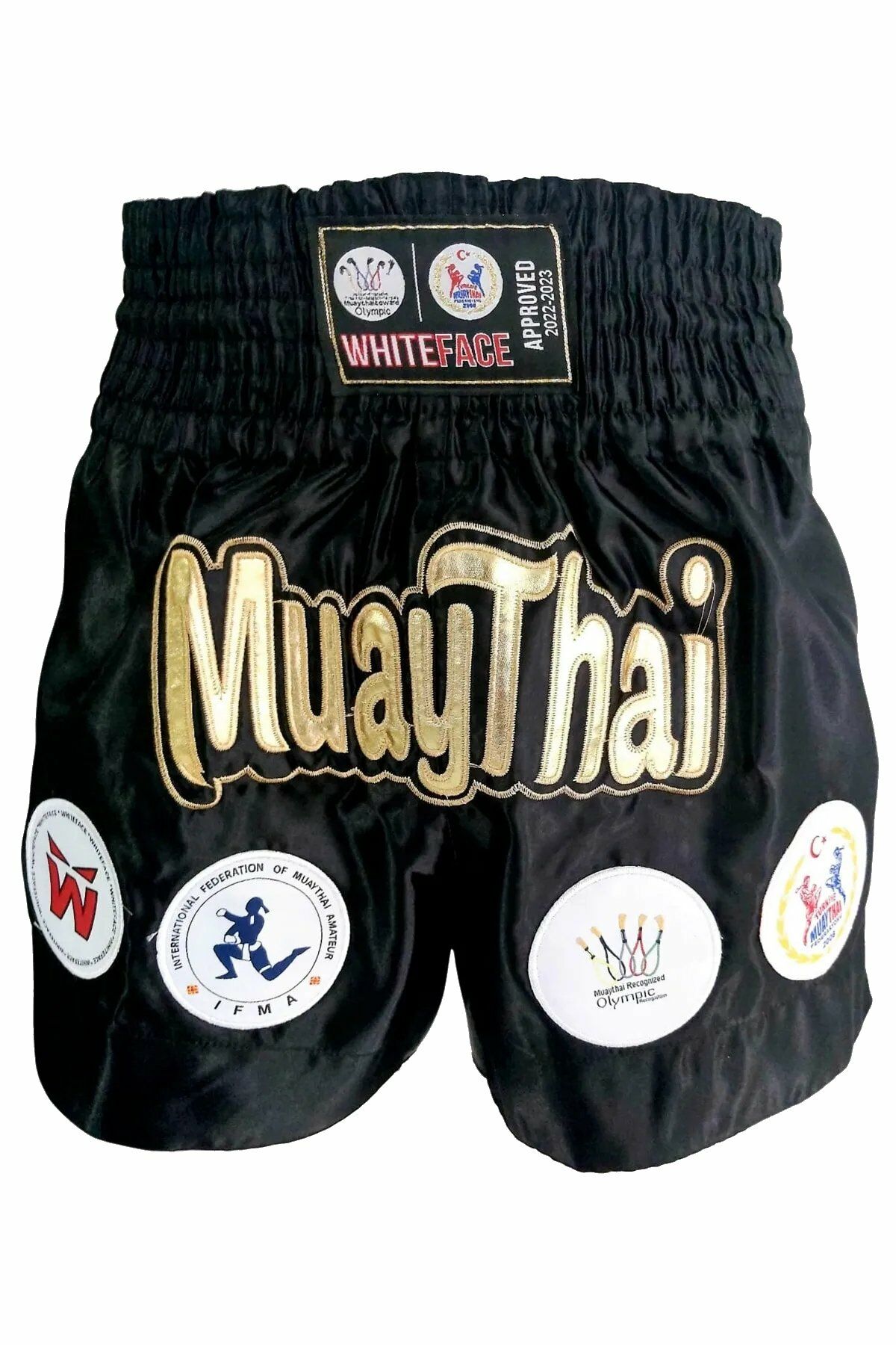 Whiteface Muay Thai  Müsabaka Şortu Siyah L