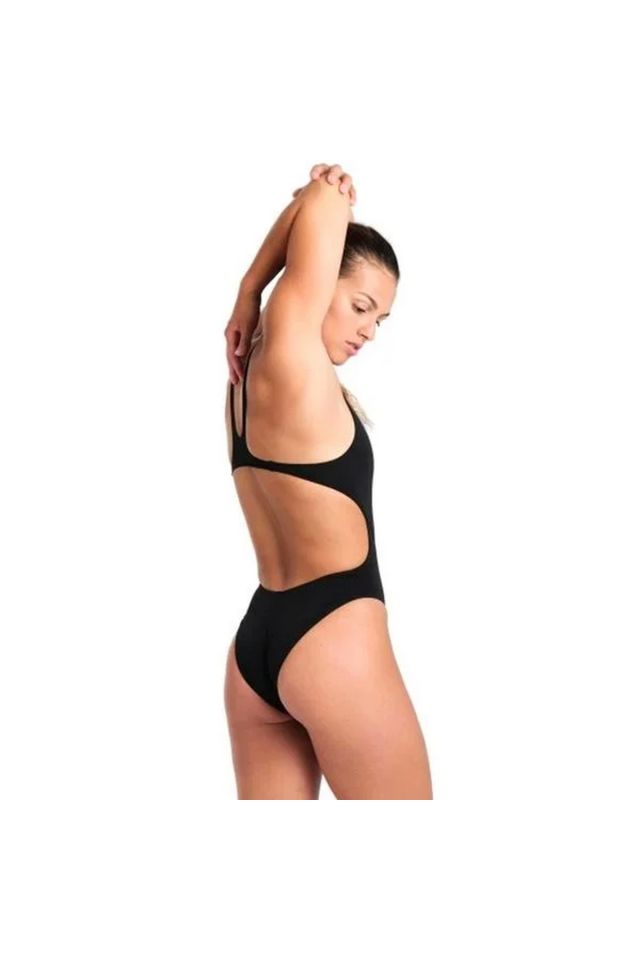 Arena Women's Team SwimSuit Swim Tech Solid Bayan Yüzücü Mayo Siyah 004763550