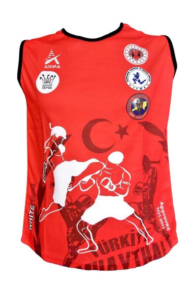 Arima AR10075 Muay Thai Onaylı Müsabaka Atlet Kırmızı M