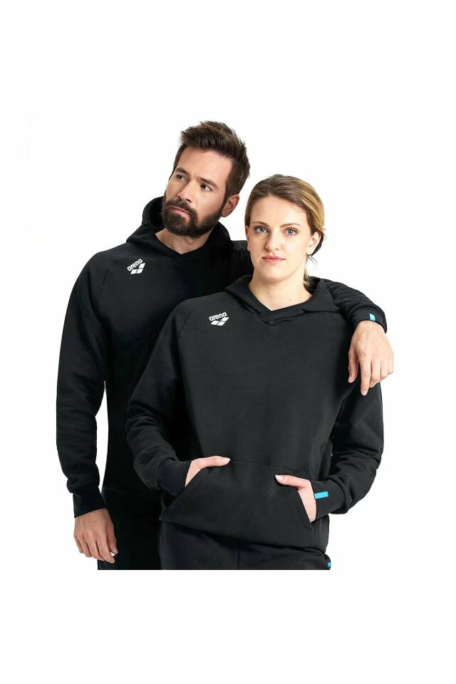 Arena Team Hooded Sweat Panel Unisex Kapüşonlu Günlük Stil Sweatshirt XL Beden Siyah 004904500-XL