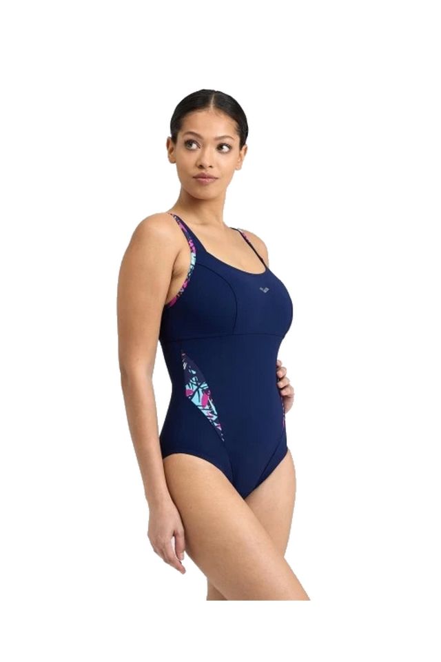 Arena Women's BodyLift SwimSuit Francy Strap Back Panel Bayan Yüzücü Mayo Lacivert 38 Beden 006050750
