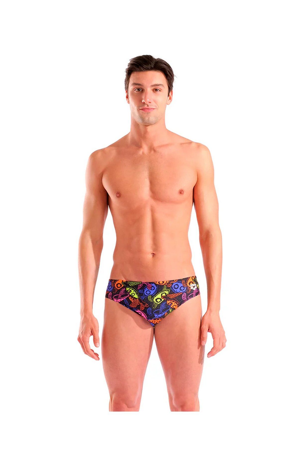 Arena Men's Sea Turtles Swim Briefs Erkek Yüzücü Mayo Siyah/Desenli 010222501