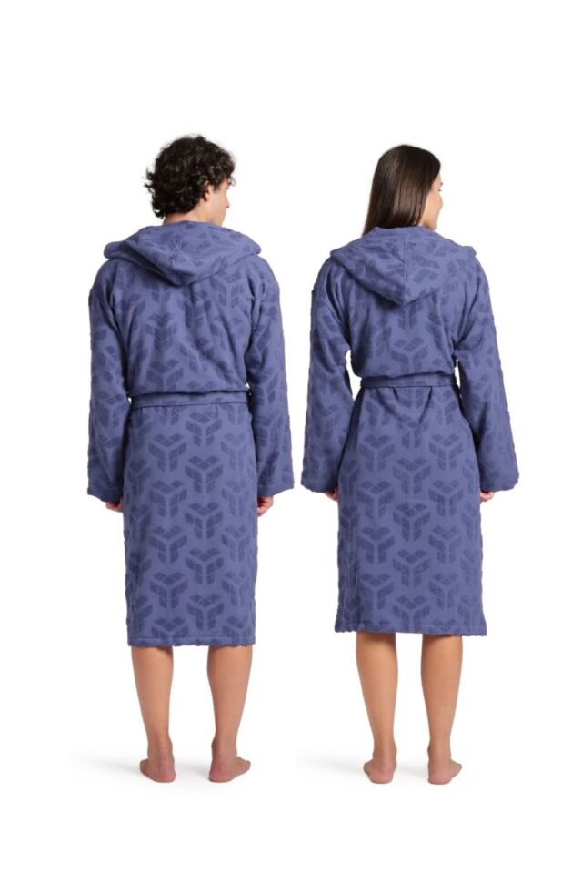 Arena Jacquard Monogram Robe (L Beden) Unisex Yüzücü Bornoz Lacivert 009028810