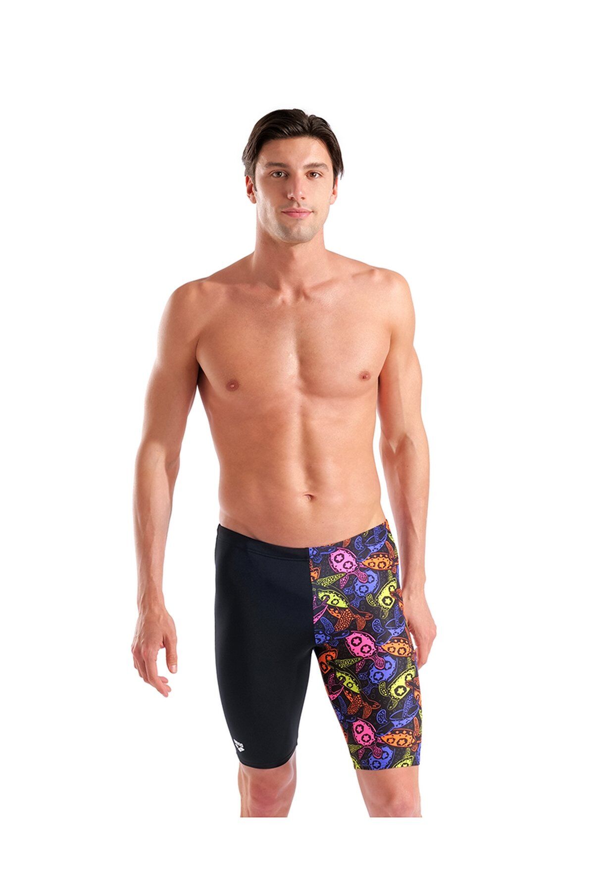 Arena Men's Sea Turtles Swim Jammer Erkek Yüzücü Jammer Mayo Siyah/Desenli 010223501