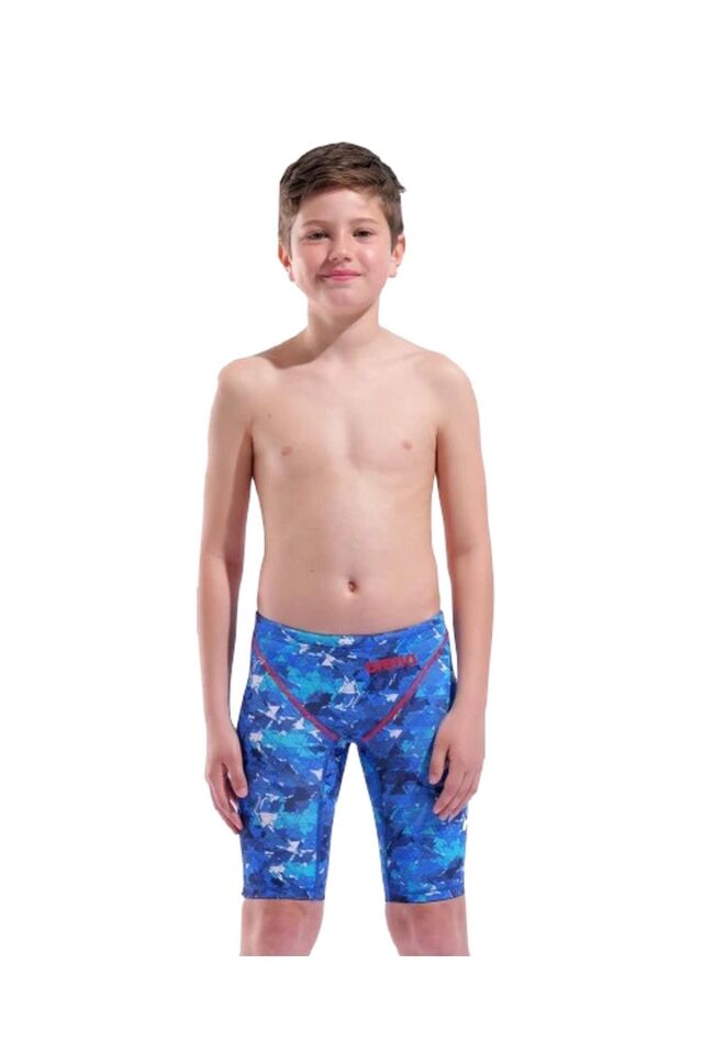 Arena Powerskin St Next Le Jammer Jr Erkek Çocuk Yarış Mayosu Mavi/Desenli 006352204 8-9