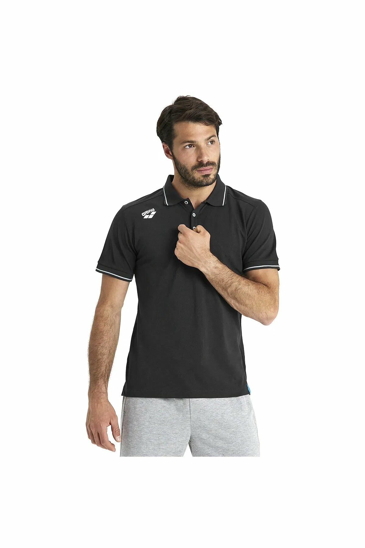 Arena Team Poloshirt Solid Cotton Unisex Polo Yaka Tişört XXL Beden Siyah 004901500-2XL