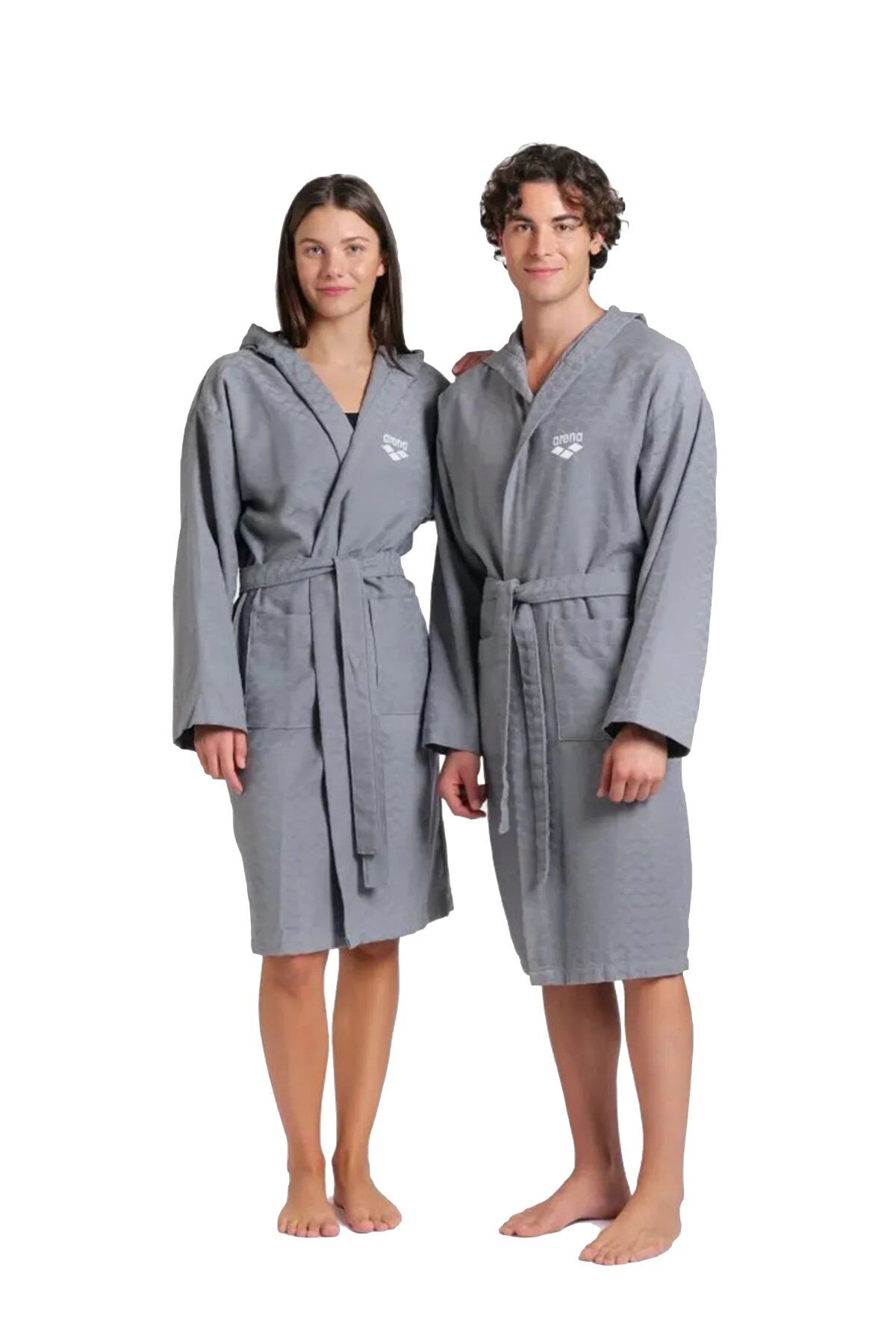 Arena Waffle Robe (L Beden) Unisex Yüzücü Bornoz Gri 009030510