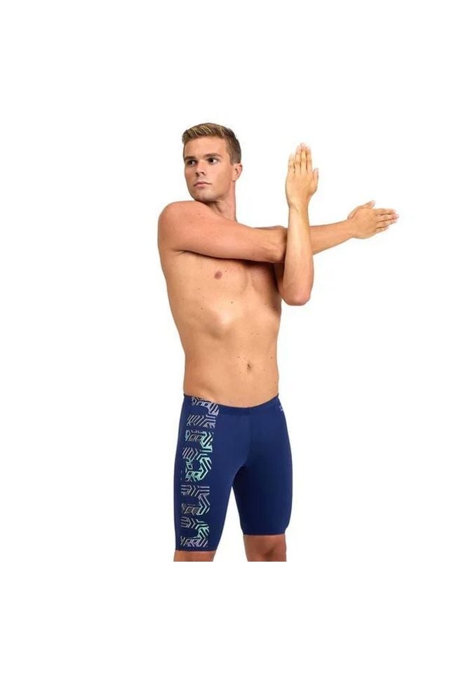Arena Men's Kikko Pro Swim Jammer Graphic Erkek Yüzücü Mayo Mavi 85 Beden 005941700