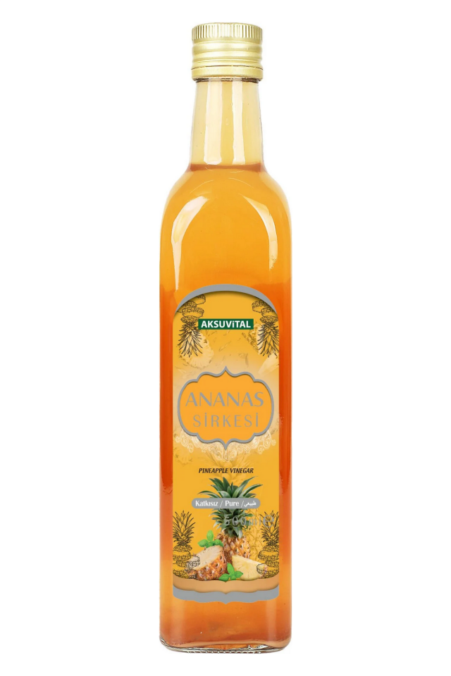 AksuVital Ananas Sirkesi Katkısız %100 Ananas 500 ml