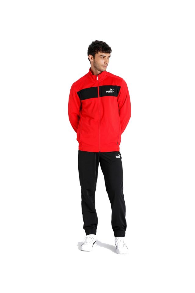 Puma Poly Suit CL Erkek Spor Eşofman Takımı L Beden Kırmızı/Siyah 84584411