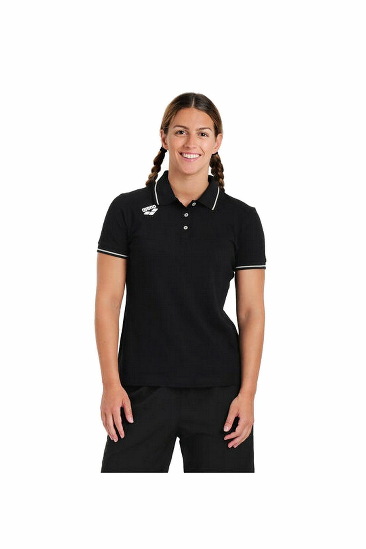 Arena Women's Team Poloshirt Solid Cotton Bayan Polo Yaka Tişört Siyah 004893500