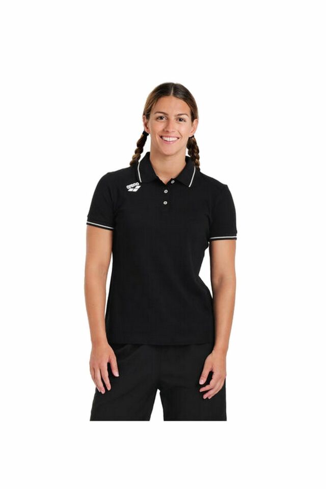 Arena Women's Team Poloshirt Solid Cotton Bayan Polo Yaka Tişört Siyah 004893500