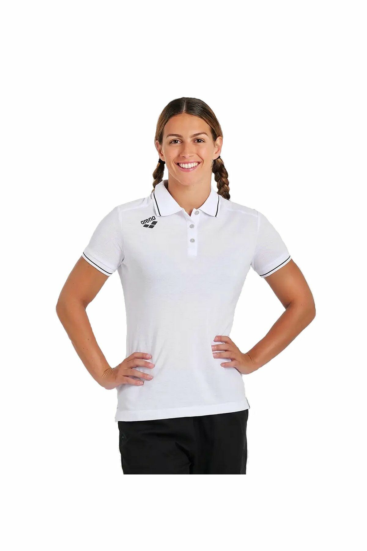 Arena Women's Team Poloshirt Solid Cotton Bayan Polo Yaka Tişört S Beden Beyaz 004893100-S