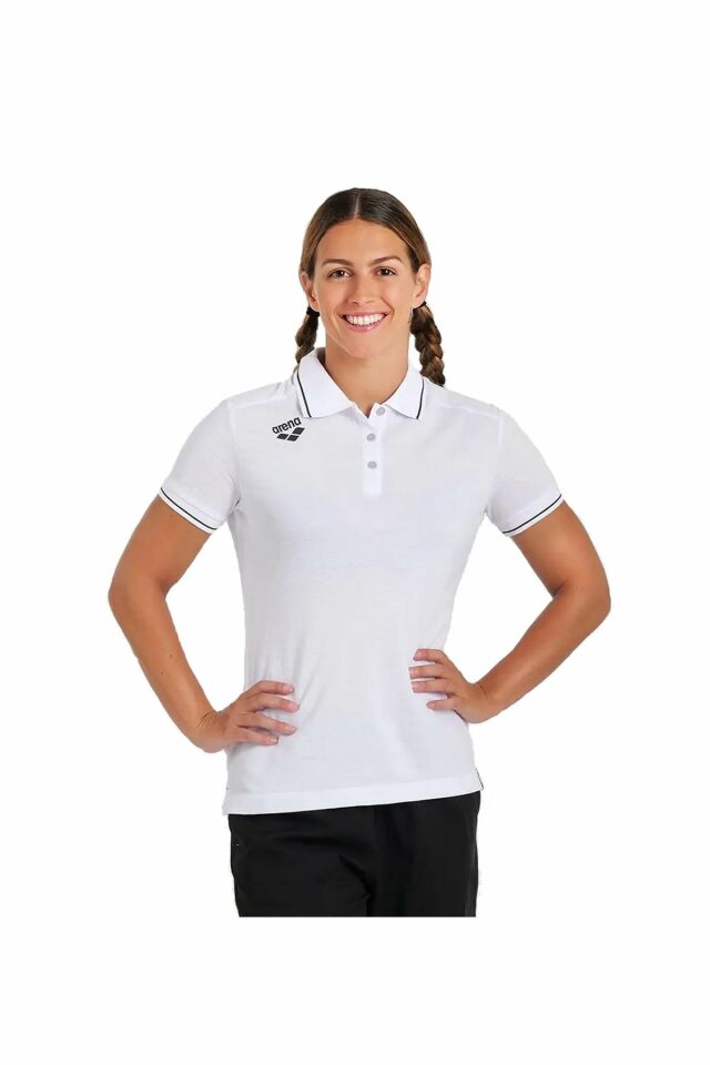Arena Women's Team Poloshirt Solid Cotton Bayan Polo Yaka Tişört S Beden Beyaz 004893100-S