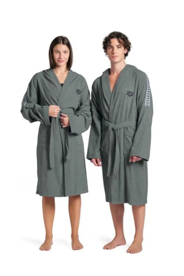 Arena Team Stripe Robe (L Beden) Unisex Yüzücü Bornoz Gri 009029550