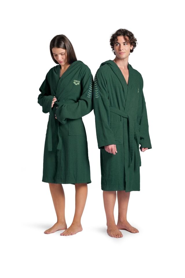 Arena Team Stripe Robe (L Beden) Unisex Yüzücü Bornoz Yeşil 009029660