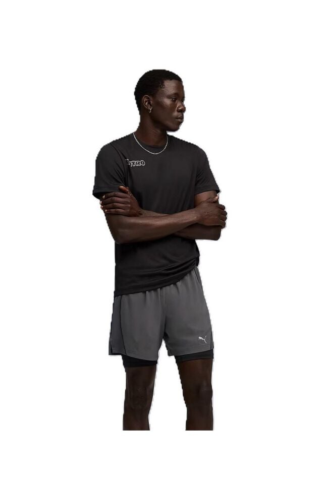 Puma Run Velocity 2in1 Short Erkek 2 si 1 Arada Spor Koşu Şortu Gri 52661144