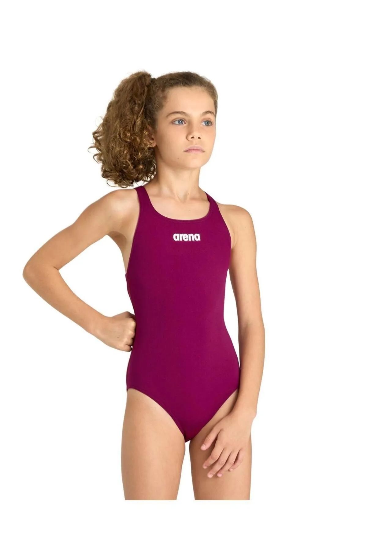 Arena Girls Team Swimsuit Swim Pro Solid Kız Çocuk Yüzücü Mayo Kırmızı 10-11 Yaş 004762410