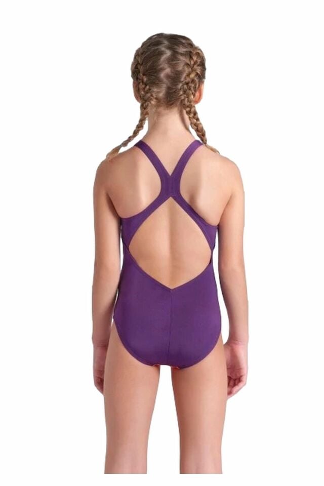 Arena Girl's Arena Multi Colours Swimsuit V Back Kız Çocuk Mayo Mor/Renkli 009007909