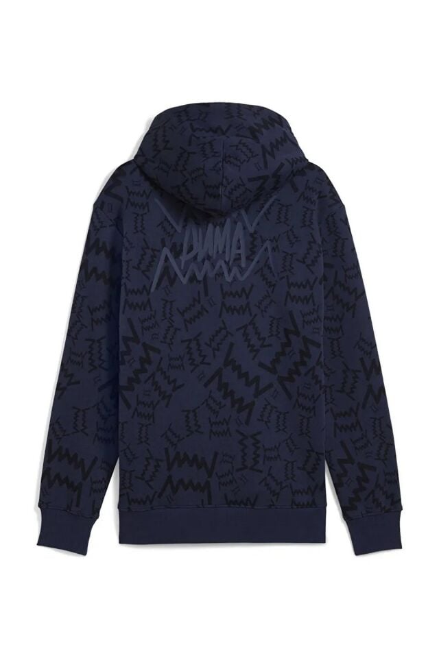 Puma teamJAWS Post Game Hoodie Erkek Kapüşonlu Sweatshirt Lacivert 68953604